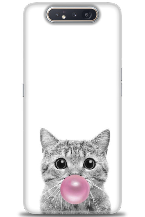 Samsung Galaxy A80 Kılıf HD Baskılı Kılıf - Cat