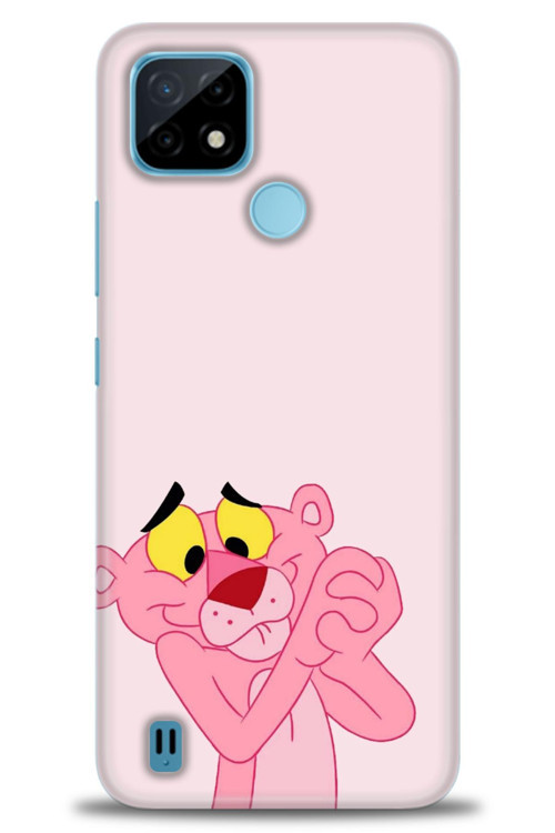 Realme C21 Kılıf HD Baskılı Kılıf - Pembe Panter