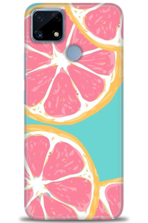 Realme C25s Kılıf HD Baskılı Kılıf - Pembe Limon