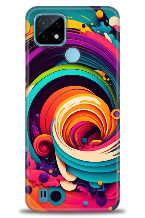 Realme C21 Kılıf HD Baskılı Kılıf - Renk Hortumu