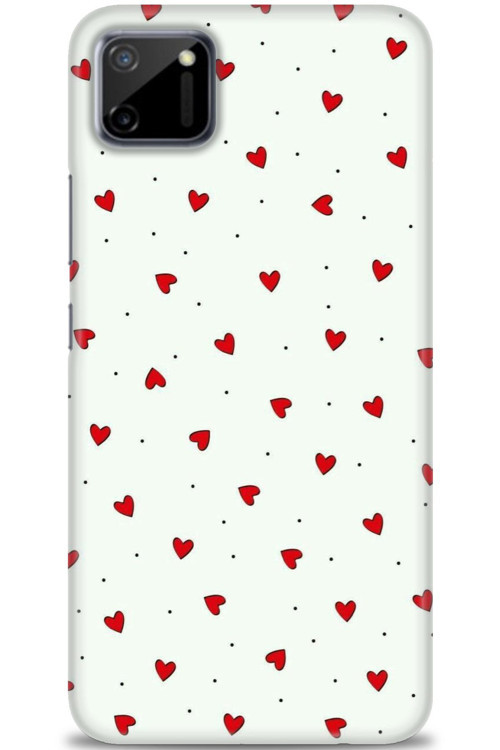 Realme C11 Kılıf HD Baskılı Kılıf - Mini Mini Kalpler