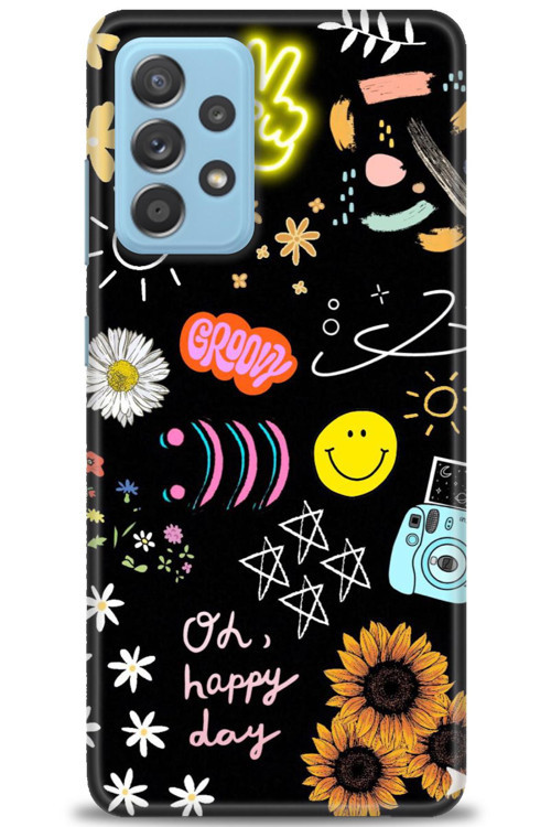 Samsung Galaxy A72 Kılıf HD Baskılı Kılıf - Happy Day