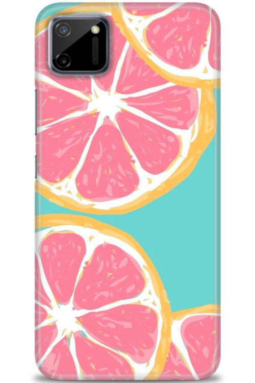 Realme C11 Kılıf HD Baskılı Kılıf - Pembe Limon