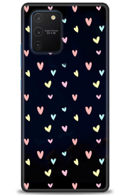Samsung Galaxy A91 / S10 Lite Kılıf HD Baskılı Kılıf - Mini Mini Kalpler