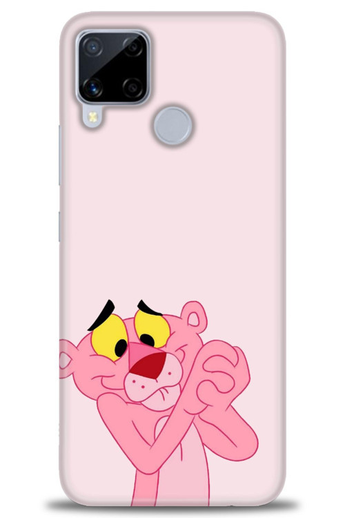 Realme C15 Kılıf HD Baskılı Kılıf - Pembe Panter