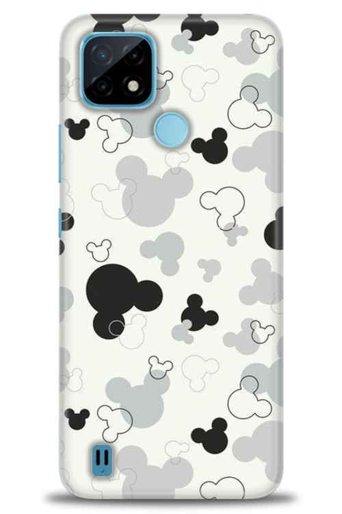Realme C21 Kılıf HD Baskılı Kılıf - Siyah Mickey