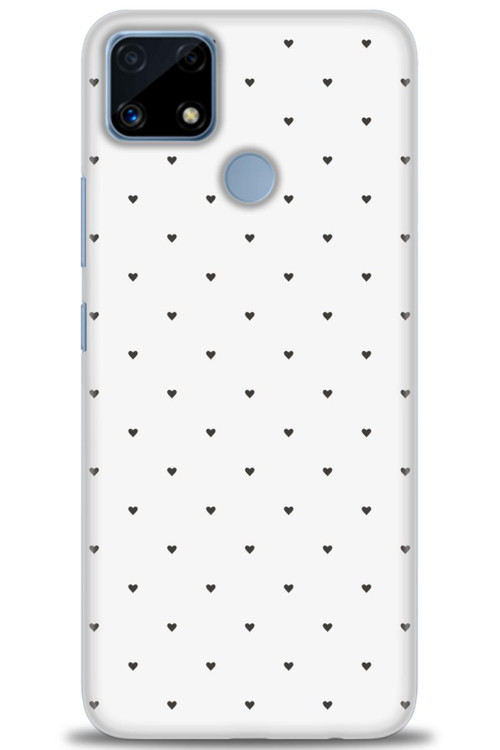 Realme C25 Kılıf HD Baskılı Kılıf - Minik Siyah Kalp