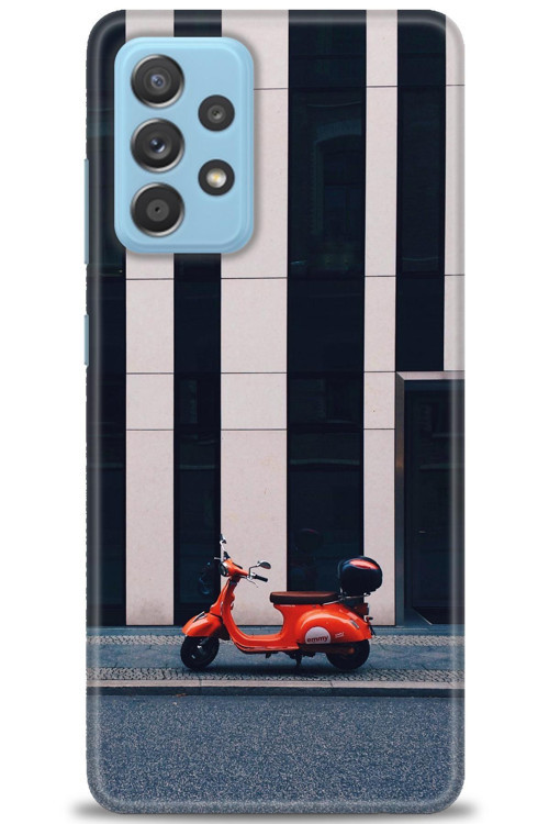 Samsung Galaxy A72 Kılıf HD Baskılı Kılıf - Kırmızı Motor
