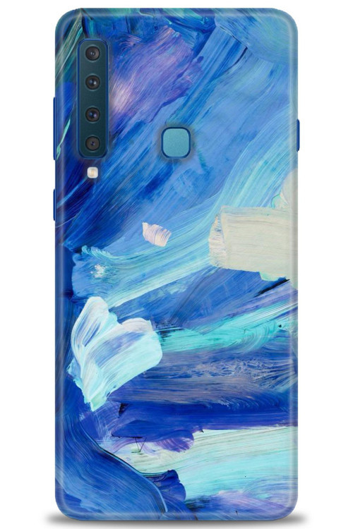 Samsung Galaxy A9 2018 Kılıf HD Baskılı Kılıf - Mavi Beyaz
