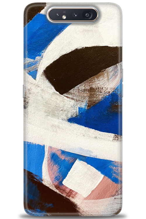 Samsung Galaxy A80 Kılıf HD Baskılı Kılıf - Siyah Mavi