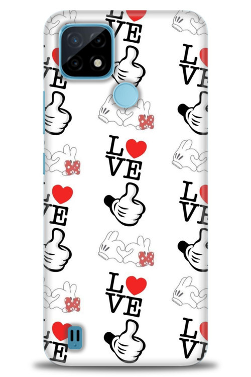 Realme C21 Kılıf HD Baskılı Kılıf - Love Mickey