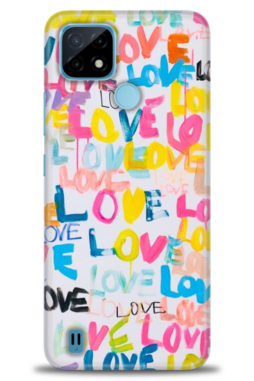 Realme C21 Kılıf HD Baskılı Kılıf - Love Love