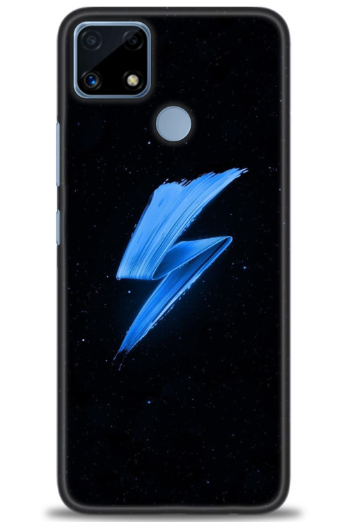 Realme C25s Kılıf HD Baskılı Kılıf - Mavi Şimşek
