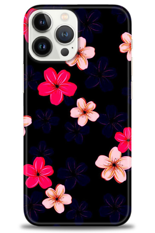Realme C53 Kılıf HD Baskılı Kılıf - Pembe Mavi Çiçekler