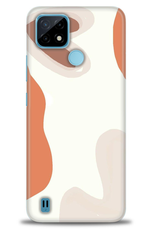 Realme C21 Kılıf HD Baskılı Kılıf - Kahve Kalp