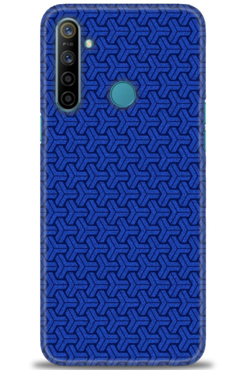 Realme C3 Kılıf HD Baskılı Kılıf - Mavi Örüntü