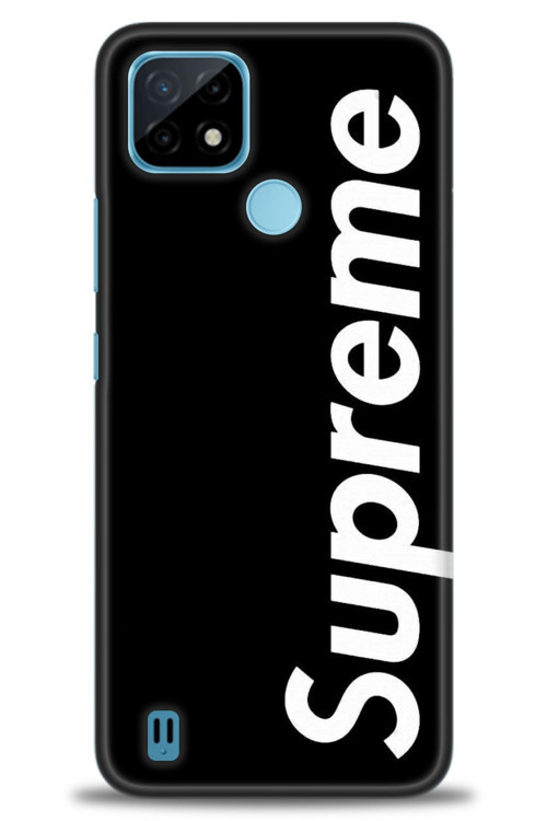 Realme C21 Kılıf HD Baskılı Kılıf - Supreme Siyah