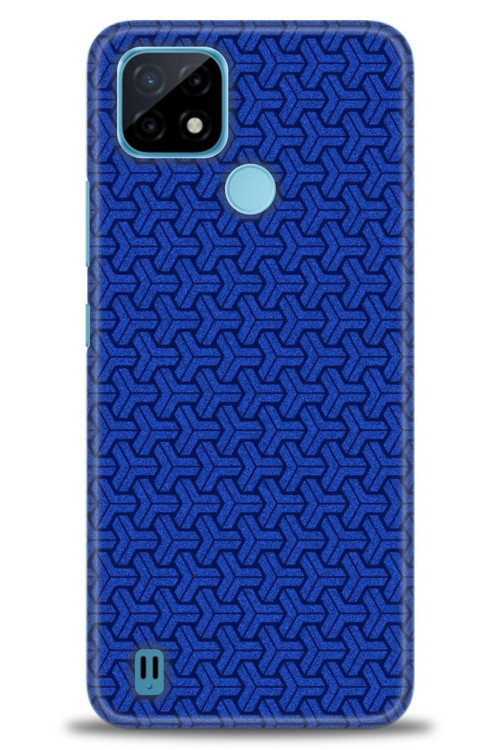 Realme C21 Kılıf HD Baskılı Kılıf - Mavi Örüntü