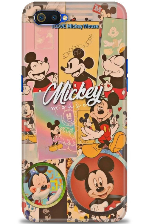 Realme C2 Kılıf HD Baskılı Kılıf - I Love Mickey