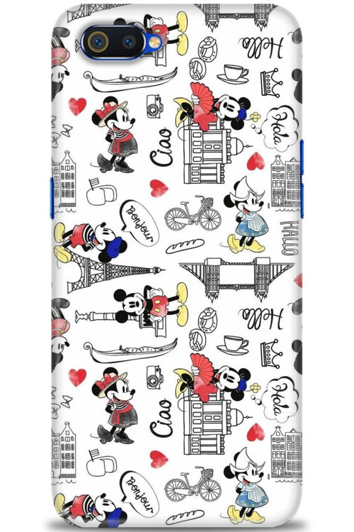 Realme C2 Kılıf HD Baskılı Kılıf - Mickey Şehirde