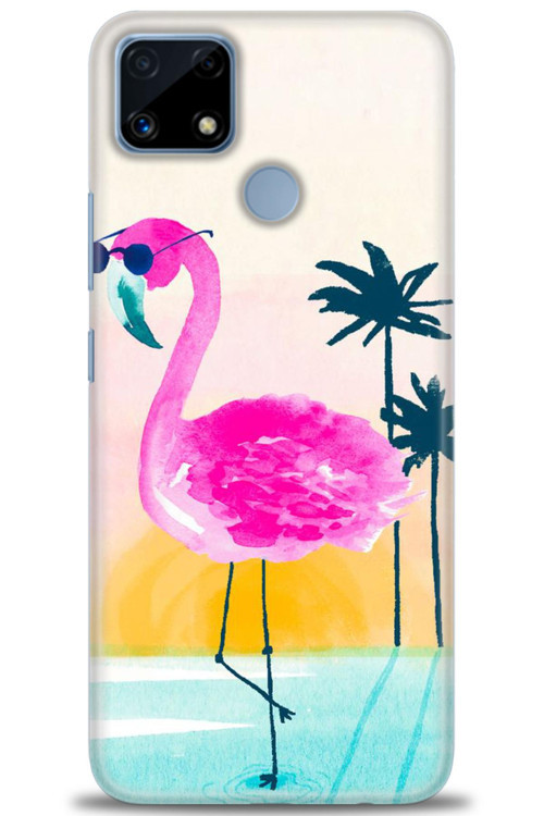 Realme C25s Kılıf HD Baskılı Kılıf - Flamingo