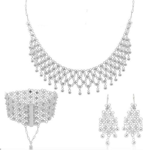 Midyat Gümüş Telkari Kişniş Set Takı