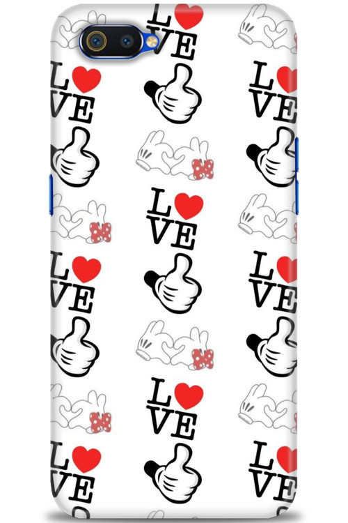 Realme C2 Kılıf HD Baskılı Kılıf - Love Mickey
