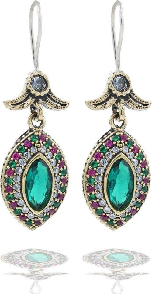 Midyat Serisi Açık Renkli Akuamarin Taşlı Gümüş Kadın Otantik Küpe