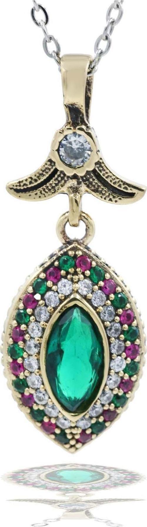 Midyat Serisi Açık Renkli Akuamarin Taşlı Gümüş Otantik Kadın Kolye