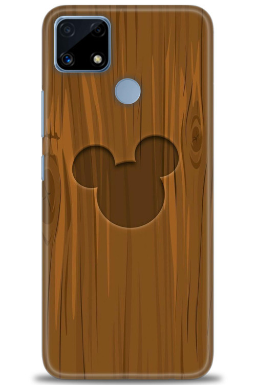 Realme C25 Kılıf HD Baskılı Kılıf - Ahşap Mickey