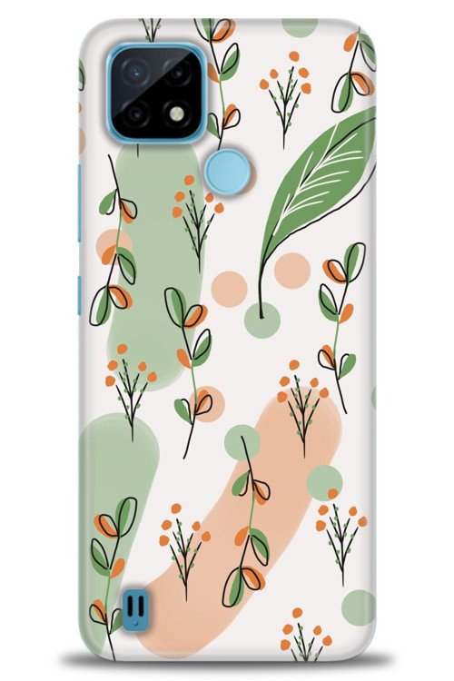 Realme C21 Kılıf HD Baskılı Kılıf - Flower Pattern