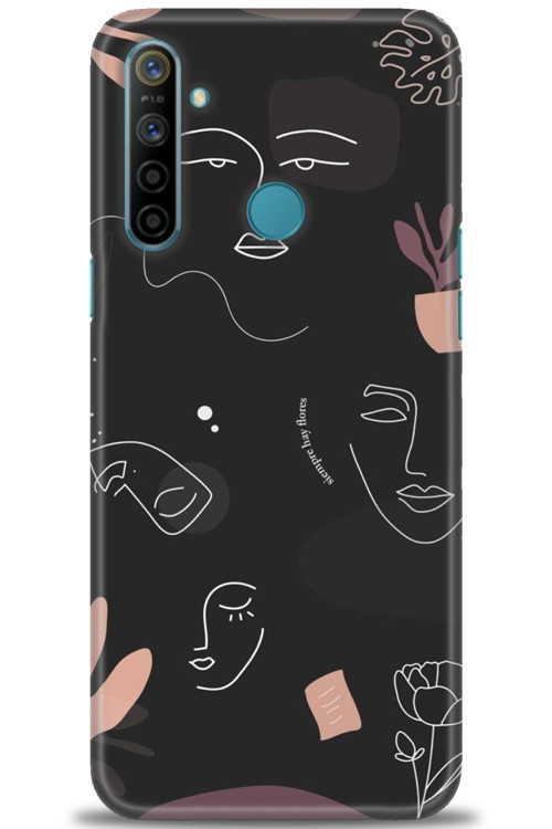 Realme C3 Kılıf HD Baskılı Kılıf - Siyah Silüet
