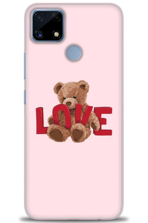 Realme C25 Kılıf HD Baskılı Kılıf - Love Bear