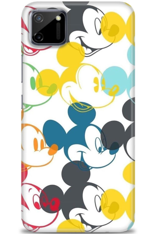 Realme C11 Kılıf HD Baskılı Kılıf - Renkli Mickey Mouse