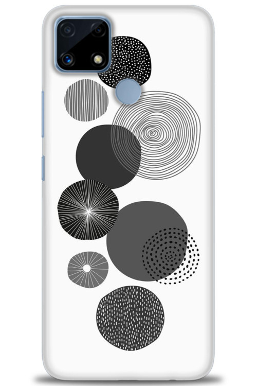 Realme C25s Kılıf HD Baskılı Kılıf - Siyah Daire