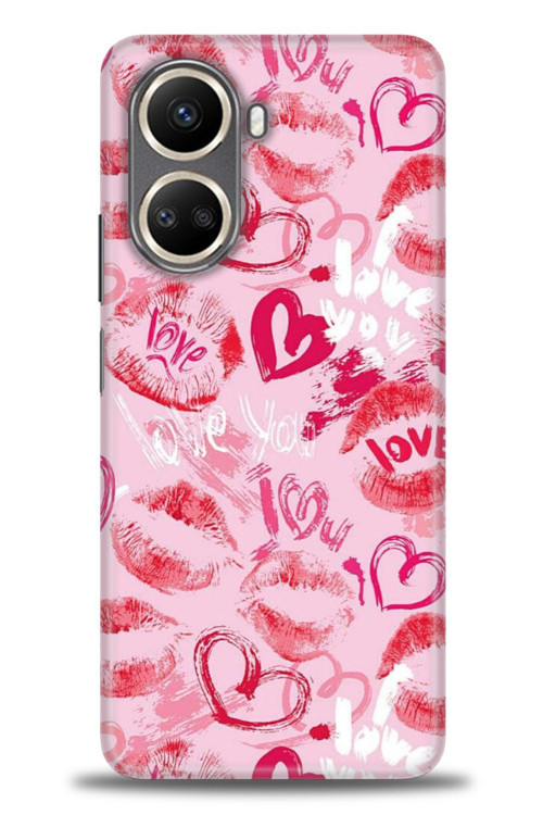 Tecno Camon 19 Pro Kılıf HD Baskılı Kılıf - Pembe Love