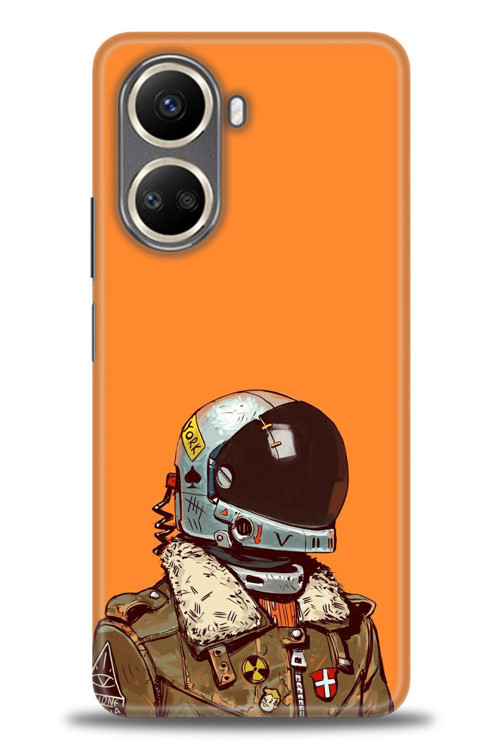 Tecno Camon 19 Pro Kılıf HD Baskılı Kılıf - Turuncu Astronot