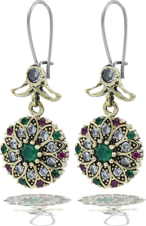 Verde Serisi Yeşil Renkli Ametist Taşlı Gümüş Kadın Otantik Küpe