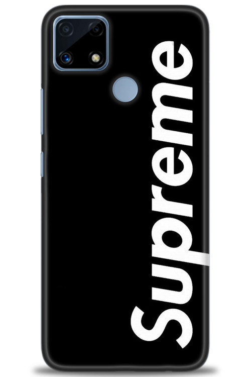 Realme C25s Kılıf HD Baskılı Kılıf - Supreme Siyah