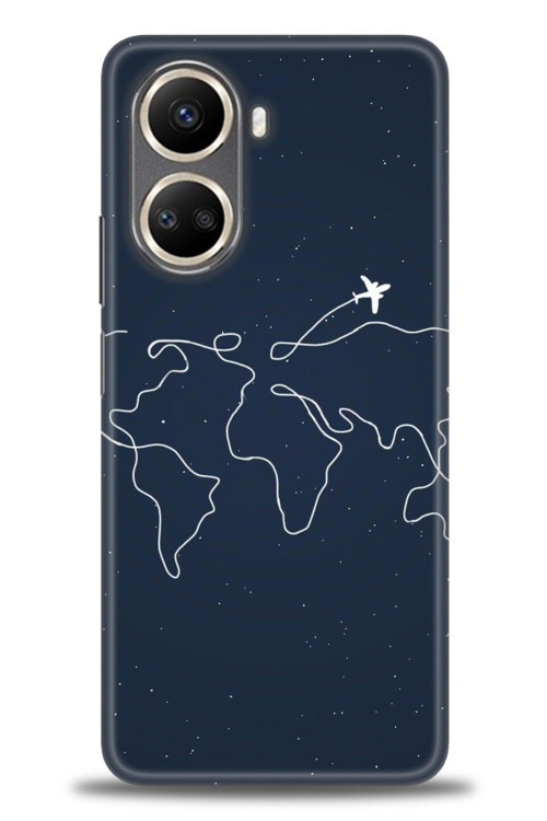 Tecno Camon 19 Pro Kılıf HD Baskılı Kılıf - Uçak ve Dünya