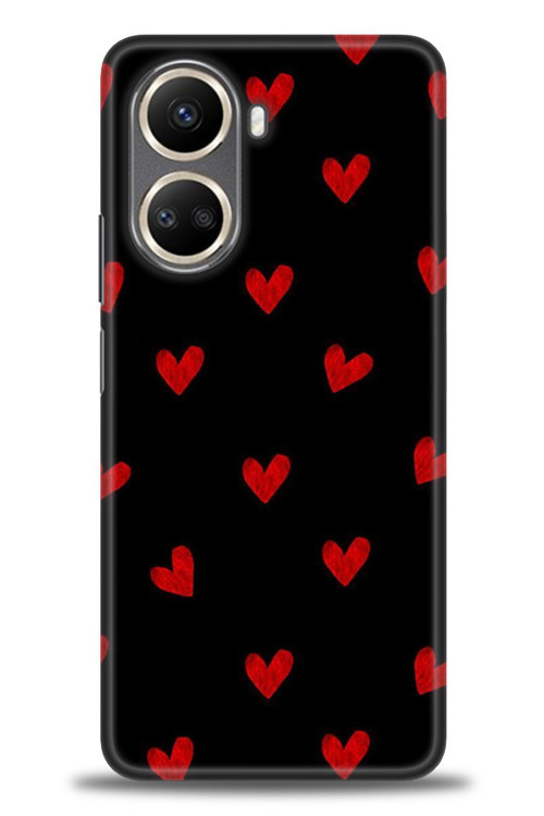 Tecno Camon 19 Pro Kılıf HD Baskılı Kılıf - Kırmızı Kalpler