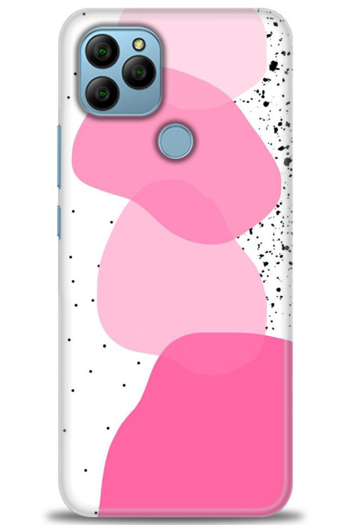 General Mobile GM 21 Kılıf HD Baskılı Kılıf - Pembe Beyaz Siyah