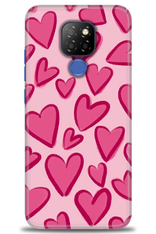 General Mobile GM 20 Kılıf HD Baskılı Kılıf - Pembe Kalp