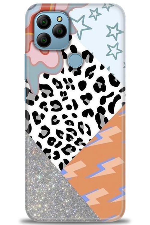 General Mobile GM 21 Kılıf HD Baskılı Kılıf - Leopar ve Şimşekler