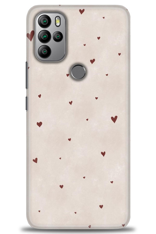 General Mobile GM 21 Pro Kılıf HD Baskılı Kılıf - Kahve Kalpler
