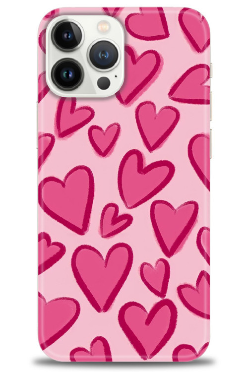 Realme C53 Kılıf HD Baskılı Kılıf - Pembe Kalp