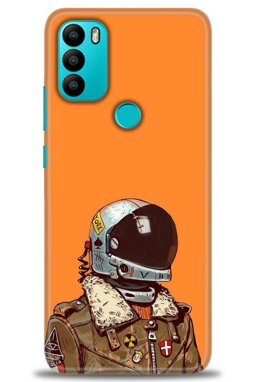 General Mobile GM 21 Plus Kılıf HD Baskılı Kılıf - Turuncu Astronot