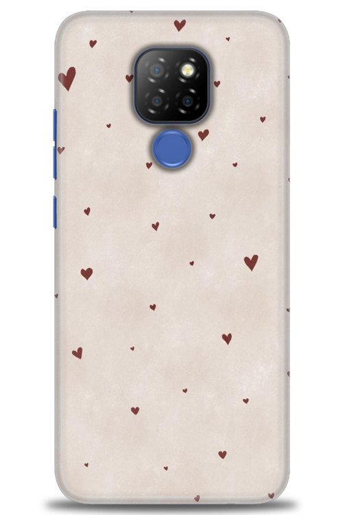 General Mobile GM 20 Kılıf HD Baskılı Kılıf - Kahve Kalpler