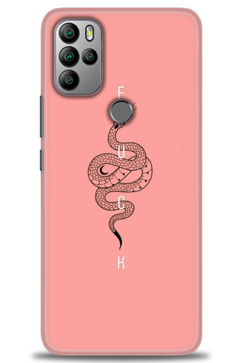 General Mobile GM 21 Pro Kılıf HD Baskılı Kılıf - Pembe Yılan