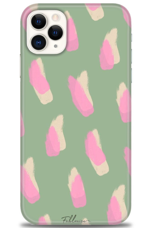 iPhone 11 Pro Kılıf HD Baskılı Kılıf - Pembe Krem